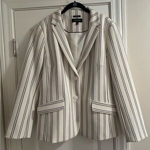 Talbots Cream and Black Striped Blazer